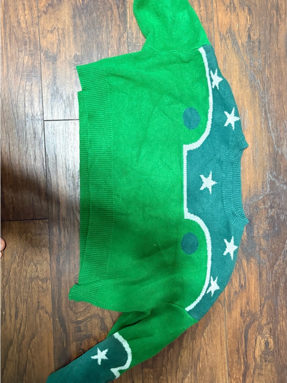 Green Star Accent Knit Sweater